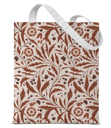 Aesthetic Floral Canvas Tote Bag - Reusable Shoulder Tote Bag for Women Lady Casual Vacation, Shopping, Work, Gym - color: Flower10