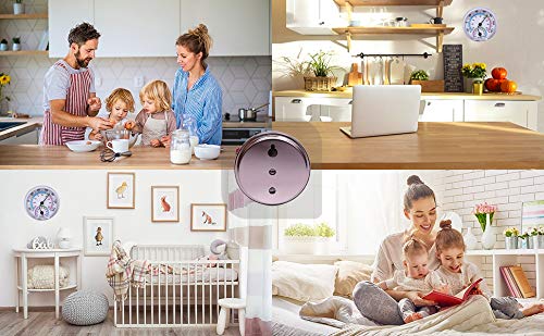 Mini Indoor Thermometer Hygrometer Analog 2 in 1 Temperature Humidity Monitor Gauge for Home, Room, Outdoor, Offices, Display Mechanical (No Battery Needed) (Silver-2 Pack, Silver-2 Pack) - color: Silver-2 Pack, size: Silver-2 Pack