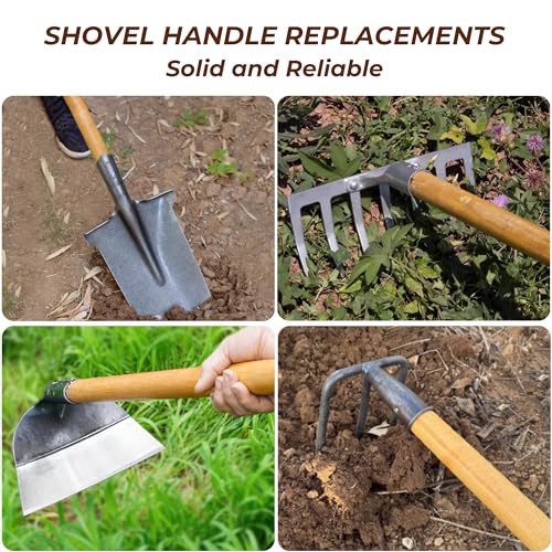 55 Inch Black Locust Shovel Handle Replacement - Extra Long Hardwood Handle for Shovel, Rake, Hoe, Pitch Fork, Digging Fork & Broad Fork Garden Tools,1.4inch Diameter（2pcs