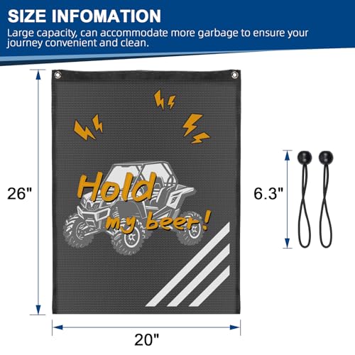 UTV Accessories ATV Trash Bag Hanging Special Design Patterns Off Road SXS, RZR, Compatible With Can-Am, Cfmoto, Teryx, Kawasaki, Golf Cart, Arctic Cat Boat Trash Can, Side By Side Accessories | Compatible With Can-Am, Cfmoto, Teryx, Kawasaki, Golf Cart,