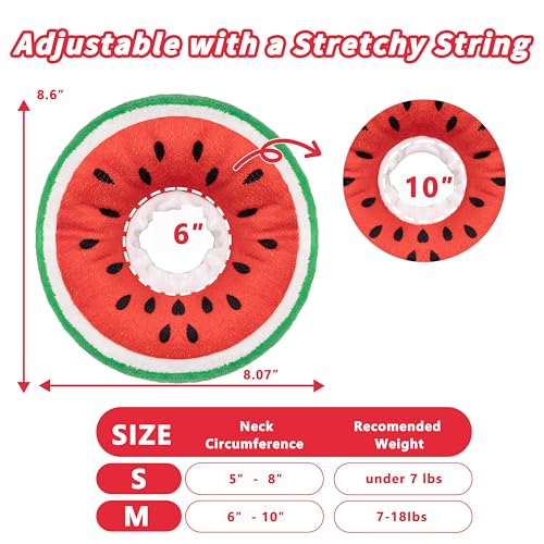 Soft Cat Cone Collar, Cute Cats Recovery Collar Suitable for Cats | Cat cone for Small, Medium, Large cat,Elizabethan Neck Collar for Cats After Surgery (Watermelon, Medium) - color: Watermelon, size: Medium