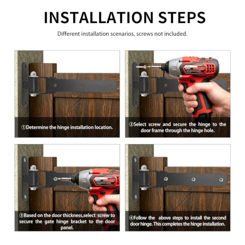 Heavy Duty Upgraded Sealed Bearing Gate Hinges Bolt or Weld on Hinge for Outdoor Large Heavy Driveway Gates Up to 1000 Lbs,13 Inch T-Strap Door Hinges, 1 Pack No Screws