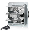 KEN BROWN 12 Inch Shutter Exhaust Fan Wall Mounted,Aluminum with 1.65 Meters Power Cord Kit,High Speed 1450CFM,Vent fan for Commercial,Greenhouse,Attic,Shed,Shop - size: 12 Inch