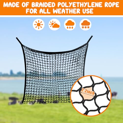 2 Pcs Slow Feed Hay Nets for Horses, Hanging Horse Slow Feed Hay Bag with Large Capacity, Ultra Slow Soft Flat Feeder Bag for Horses Goat(31.5" X 35.1")