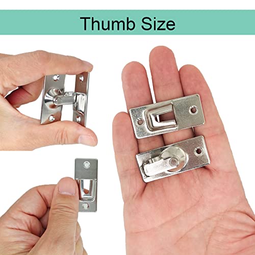 MINI Size 90 Degree Door Latch Sliding Screen Door Latch Barn Door Lock Hasp Latch Clasp Lock Pocket Door Locks and Latches | Quick-Access Locking for Privacy in Bathroom, Toilet, RVs & Small Spaces, Left Or Right Application, 304# Stainless Steel - color
