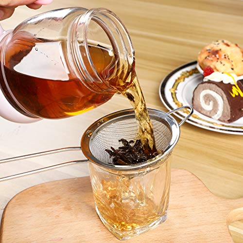 3 Pieces Cocktail Strainer Bar Strainer Fine Mesh Tea Strainer, 3.3 in | Stainless Steel, Small Silver Strainer Practical Bar Colander Tool for Drinks and Loose Leaf Tea, Fits Most Bar Glasses
