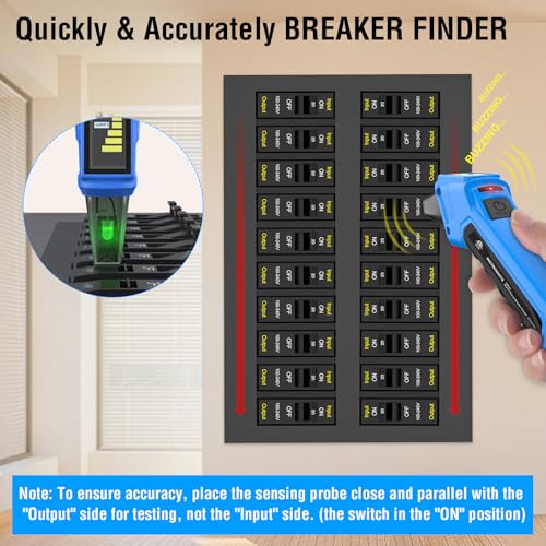 Circuit Breaker Finder & GFCI Outlet Tester for 90-135V AC Circuits | INSTRODOTS Breaker Finder Electrical Circuit Tracer with Color LCD Display & Buzzer Alarm, Includes Batteries & Carrying Case - size: Circuit Breaker Finder