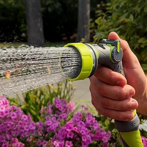 Flexzilla 7-Pattern Adjustable Flow Garden Hose Nozzle Sprayer with Easy to Use Thumb Control, Lightweight & Durable - color: Chartreuse, style: 7-Pattern Pressure Control