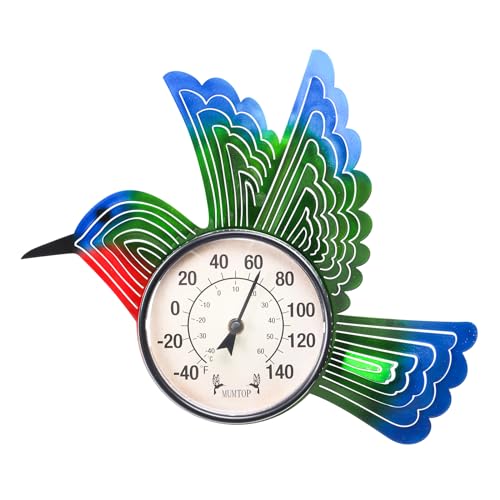 Outdoor Thermometer, Hummingbird Thermometer for Patio Yard Garden | No Battery Needed, Waterproof, Indoor and Outdoor, Easy to Read, Gifts Idea - color: Hummingbird