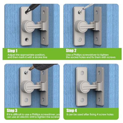 Barn Door Lock Hardware, 90 Degree Flip Latch Privacy Lock, Nickel-2PCS | Heavy Duty Zinc Alloy Sliding Barn Door Latch for Bathroom, Bedroom, Closet, Garage, Shed and Gate - color: Nickel-2PCS
