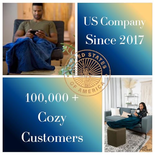 50"x70" Marvelous Midnight Foot Pocket Blanket Plush Fleece Non-Electric - color: Marvelous Midnight