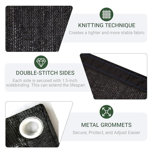 3 x 6 FT 55% Heavy Duty Shade Cloth Mesh Tarp | Black HDPE UV Resistant Breathable Grommets Sun Protection for Greenhouse Garden Pergola Patio Pools Dump Truck Fence - size: 55% - 3 x 6 FT