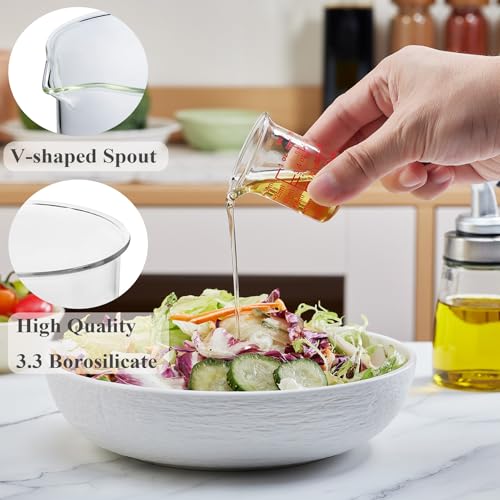 Ackers BORO3.3 Glass Measuring Cups with V-Spouts, 30 ml/1 oz, 2 Pack | Borosilicate glass with printed ml, oz, tbsp and tsp scales for cooking, baking and cocktail preparation - size: 30 ML/1 OZ(Pack of 2)