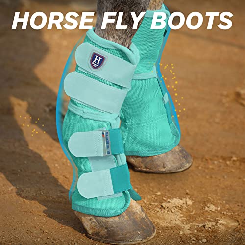 Harrison Howard Horse Leg Guard Stomp Reduction Hook and Loop Closures Rubbing Prevention - color: Mint, size: Arab Medium (Pack of 4)