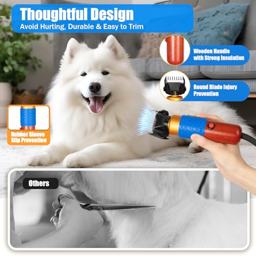 Electric Dog Shears, 36w Electric Pet Clippers Animal Fur Shave Grooming Hair Trimmer Includes 2 Blades Grooming Clippers Kit Low-Noise for Sheep, Goats, Horses, Dogs