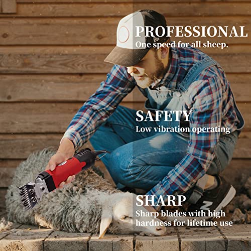 DUCKBOY Heavy Duty Sheep Clipper & Shearing Machine, 380W, Goats, Cattle | Ideal for sheep, goats, cattle & thick-haired dogs. 380W motor for farm grooming. Durable steel blades for clean shearing - size: 380W Sheep Clipper