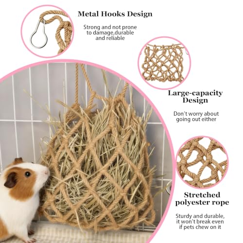 Rabbit Water Bottle Ferret Food Bowl Bunny Water Dispenser Stainless Steel Food Dish Hanging Drinking Fountain Drinker Feeder Crate Bowl for Guinea Pig Chinchilla Hedgehog - color: Pink