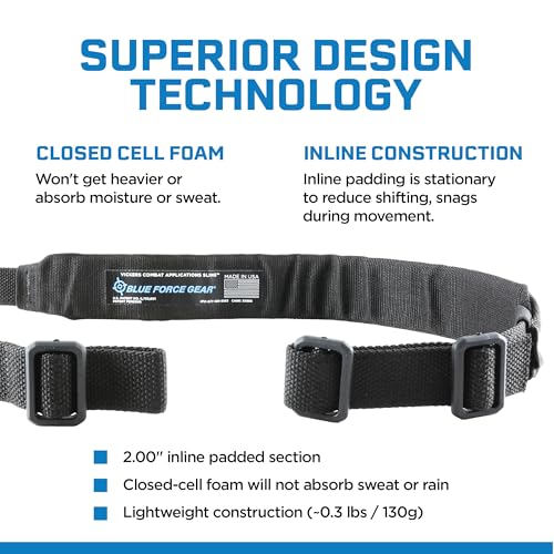 Blue Force Gear Vickers Padded Sling - 2-Point Adjustable Sling - Nylon Hardware