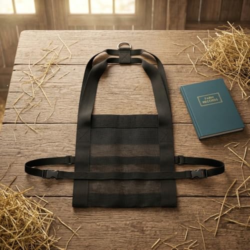 Animal Weighing Sling, Nylon Hanging Scale Bag with Adjustable Straps, 23.23 x 13.78 in, Black, for Lambs, Goats, Alpacas and Dogs