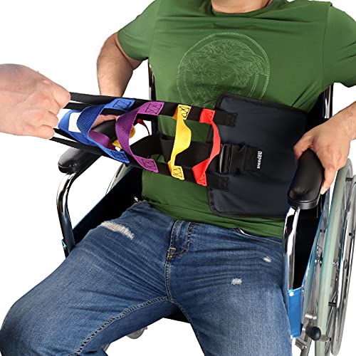 Patient Lift Sling & Gait Belt – Heavy Duty Standing & Transfer Aid | 3-in-1 Design Safe Bed-to-Wheelchair Transfer Stand-Assist Support Heavy-Duty Construction Non-Slip Padded Belt - color: Black