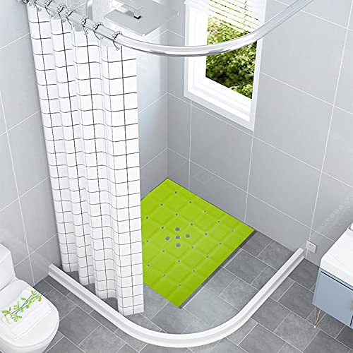 Webos Shower Mat for Textured Surface：Silicone Non Slip Shower Mat Without Suction Cups Foldable - Square Bath Mat for Reglazed Tub Textured Shower Floor (Green, 21x21) - color: Green