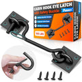 100 Lbs Privacy Cabin Hook & Eye Latch - Safety Buckle Barn Door Gate Latch | 4 Screw Points Privacy Hook with Buckle for Barn Door, Lock Gate Latch Hook for Sliding Door Gate, Bathroom Cabinet Bedroom