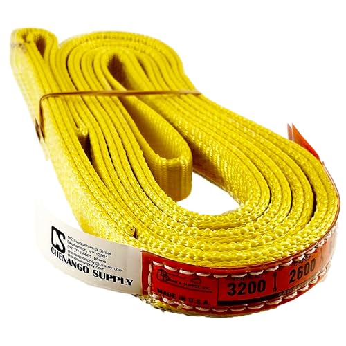 DD Sling 1 Inch x 20 Foot Nylon Lifting Sling – USA Made, 3,200 lb Vertical, 2,600 lb Choker, 6,400 lb Basket – 2-Ply Heavy Duty 900 Webbing, Type 3 Flat Eye & Eye Rigging Sling - size: 1"x20'
