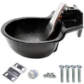 MDEOOSKY Extra Large Livestock Cast Iron Push-Paddle Automatic Horse Waterer with Accessories Livestock Water Trough 2.5L Heavy Duty Auto Drinking Metal Troughs for Horse Cattle Goat Pig Capacity