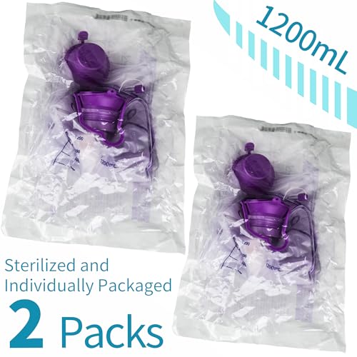2 Packs Feeding Bag, 1200ml Bags Kit, Delivery Bag Set, Pump Bags, Large Bore
