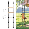 Rope Ladder for Kids, Wooden Climbing Obstacle Swing Ladder | Rope Ladder with 2 Hooks, Climbing Rope for Kids, Hanging Ladder for Swing Accessories, Playground Game, Play Set Outdoor