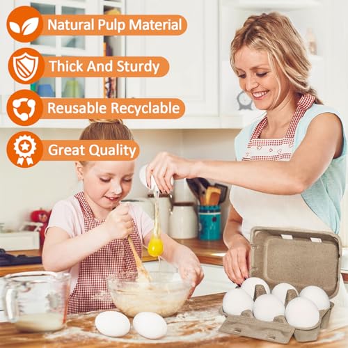 tutata Goose Egg Cartons, 15 Pack, Half Dozen Jumbo Egg Carton, Blank Top | Pulp Carton, for Goose Eggs Or Jumbo Duck Eggs