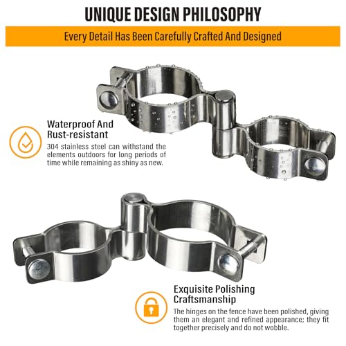 2 Pack 1-7/8" x 2-3/8" Chain Link Fence Gate Hinge, 304 Stainless Steel Heavy Duty Male Female Post Hinges with Bolts and Nuts - color: 1-7/8", size: 2-3/8"