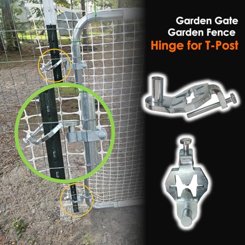 QMARK Fence Gate Hinge Pins, 5/8 Inch, 2 Pack, T-Post Hinge | Galvanized Steel, Fence Gate Hangers, For Farm and Garden
