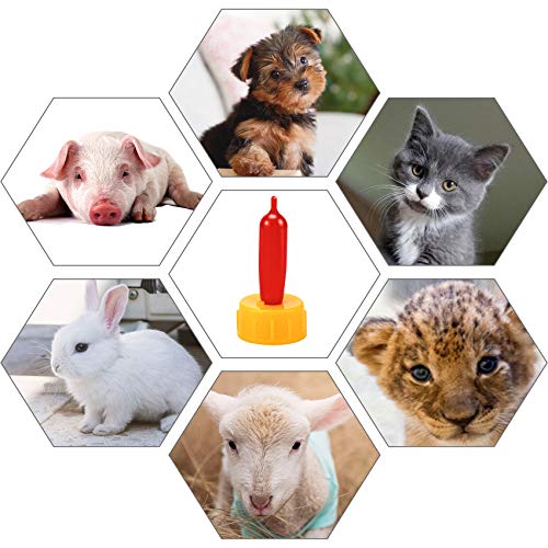 PAGOW 20PCS Nipple for Goats, Small Animal Milk Drink Nipples, Soft Rubber Pacifier for Nursing Lambs and Goat Kids - size: 20 Count (Pack of 1)