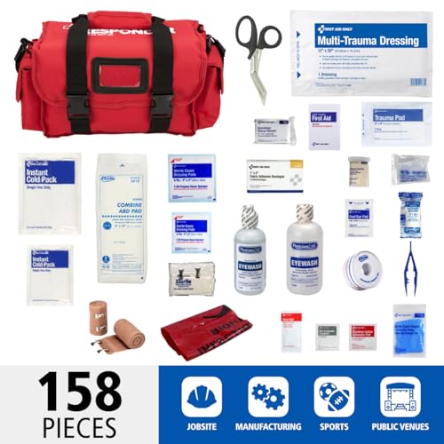 First Aid Only 520-FR All-Purpose First Responder Emergency First Aid Kit for Home, Work, and Travel, 158 Pieces