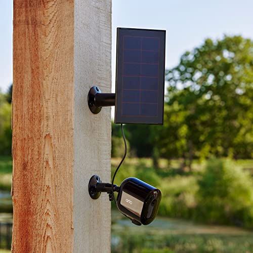 Arlo Solar Panel Charger (2021 Released) - Certified Accessory - Works with Arlo Pro 5S 2K, Pro 4, Pro 3, Floodlight, Ultra 2, and Ultra Cameras, Weather Resistant, Easy Install, Black - VMA5600B - color: Black
