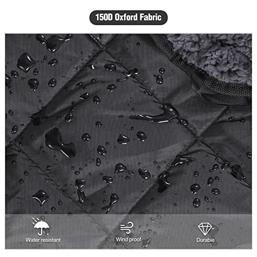 REDCAMP Large Camping Blanket with Sherpa Lining, Black 59"x50" | Cold Weather Warm Thick Outdoor Blanket Comfy Foldable & Windproof for Camping Stadium,Car,Picnics,Pet,Trip,Machine Washable - color: 50"x 59" Black