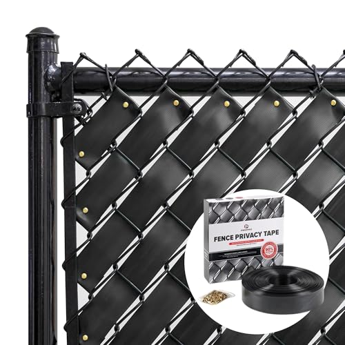 Chain Link Fence Privacy Tape 250 ft (40 SqFt) (Obsidian Black) | Gardening, Outdoor Wall, Balcony, Patio, Yard, Injury Prevention, Safety Fence Cover for Dog, Other Pet Hedge Slats - color: Obsidian Black