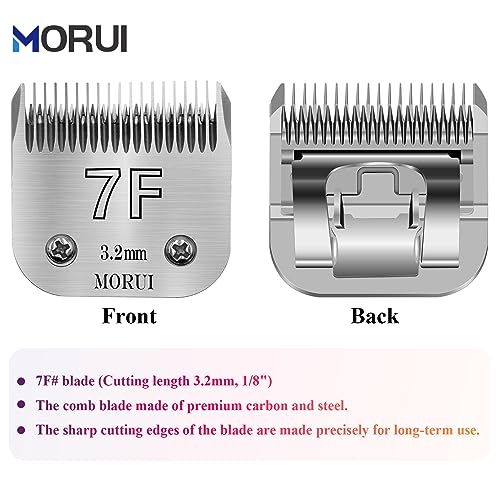 7F Cut Length 1/8"(3.2mm) Detachable Pet Dog Clipper Blades UltraEdge Series Clipper Blades for Dog Grooming Compatible with Most Andis,Oster A5 Wahl KM Series Clippers - size: 7F 3.2mm