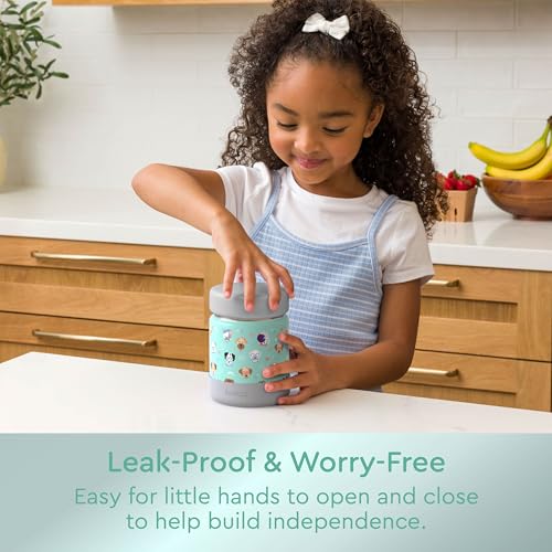 Bentgo Kids Stainless Steel Leak-Proof Food Jar for Hot or Cold Food | 11 fl oz Double Insulated Container with Removable Silicone Bumper, Dishwasher Safe, Easy Open Lid, Ages 3+ (Puppy Love) - color: Puppy Love