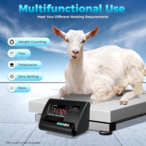 High Precision Livestock Scale Kit 5000Lbs Load | Waterproof Floor Scale, Load Weighing Indicator, Animal Scale Kit, Platform Scale Kit, For Cattle Sheep Pig Goats