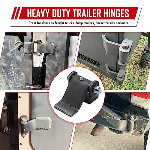 Weld on Trailer Hinges Greaseable Dump Trailer Trucks Gate Door Hinge | Strap Style Short Leaf, Pack of 4 - size: Pack of 4