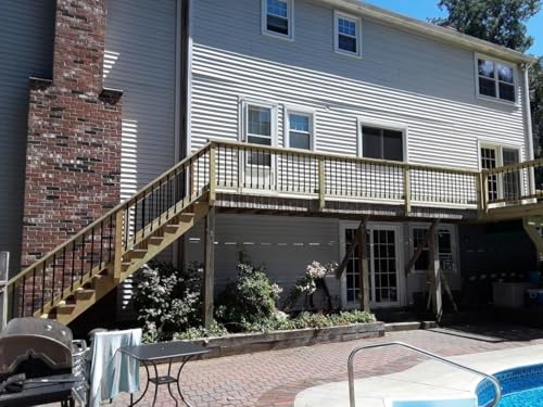 HZIU 60 Pack 32.25" Deck Balusters，Stainless Steel Deck Railing Kit | Rustproof Side Mount Spindles Railings with End Caps & Screws – Modern Porch Balusters for Patio, Balcony&Outdoor Staircases - size: 32.25 Inch