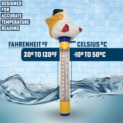 Floating Pelican Thermometer - Pools, Spas, Hottubs, & Aquariums | Floating Pelican Thermometer for Pools, Spas, Hottubs, & Aquariums - Shatter Resistant - color: Pelican