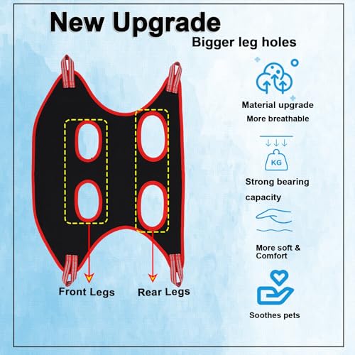 Dog Grooming Hammock Harness,Breathable Pet Cat Hammock Restraint Bag,Dog Grooming Sling Helper for Trimming Nail and Ear/Eye Care(S Size,8.5") - color: Black, size: S-Small Dogs/25-40lb