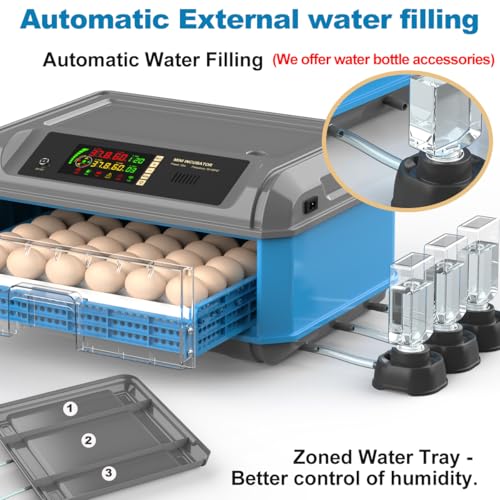 Egg Incubator for Hatching Eggs - Chicken Egg Incubator with Automatic Egg Turning, Humidity Control, Water Adding System, Egg Candler, Ideal for Chicken, Duck, Quail Eggs (24 Eggs) - size: 22 Eggs