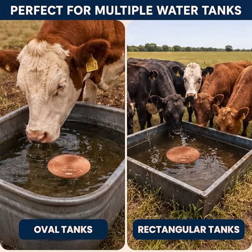 4 Pack 4 Inch Copper Disk for Cattle Water Trough, 99.9% Pure Copper Disc, 0.6mm Heavy Duty Water Purifier for Stock Tank, Horse Bowl, Poultry Fountain, Automatic Waterer Maintenance Kit