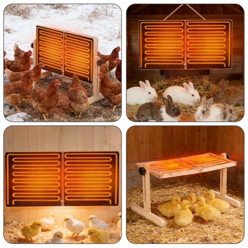 Smart Chicken Coop Heater for Chicks 200W Brooder Heater Plate with Adjustable Thermostat & Timer for Chicks, Ducks, Indoor Use, Brooder Heating Panel Safer Than Brooder Lamps for Year-Round Warming