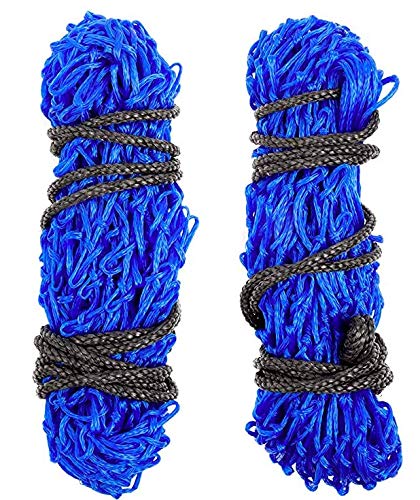 Majestic Ally 2 pcs Slow Feed 42” Hay Net for Horses, Strong Small 2x2” Holes, Nylon Rope Hanging, Adjustable Travel Feeder for Trailer and Stall, Simulates Grazing, Reduce Waste - color: ROYAL BLUE