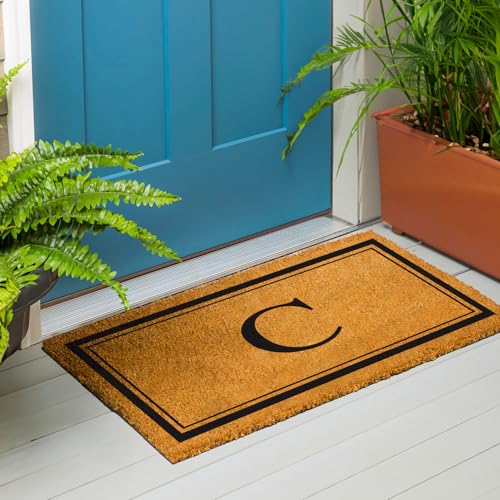 Evergreen Flag Large Coir Doormat, 36x24 Inches, Brown, Letter C - color: Letter C, size: 36 x 24 inches